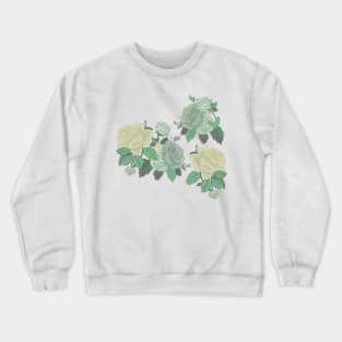 Faded Victorian Roses in Blue Crewneck Sweatshirt